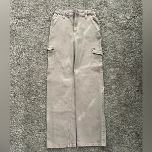 Hollister Tan Ultra High Rise Cargo Dad Jeans